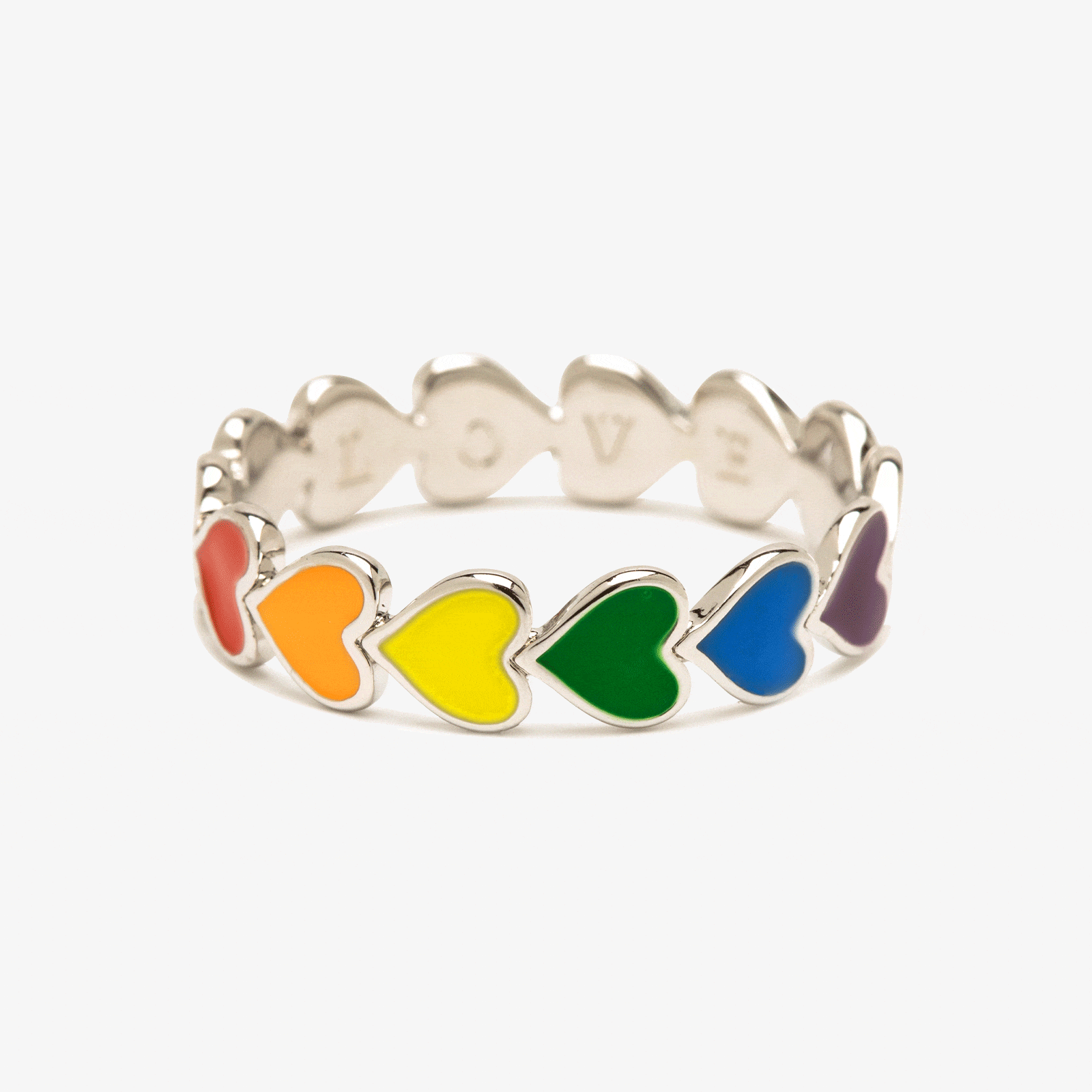 Rainbow Heart Chain Bracelet