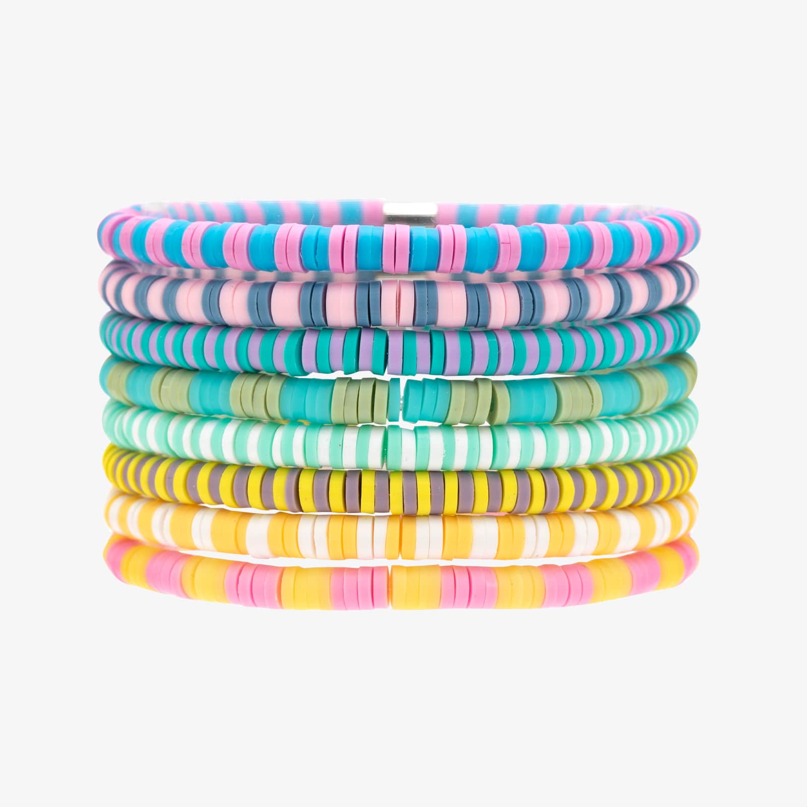 Vacation Vibes Deck The Halls Stretch Bracelet Set of 8 | Multicolor Beaded | Friendship Bracelets for Girls & Women | Couple, Matching String Bestfri