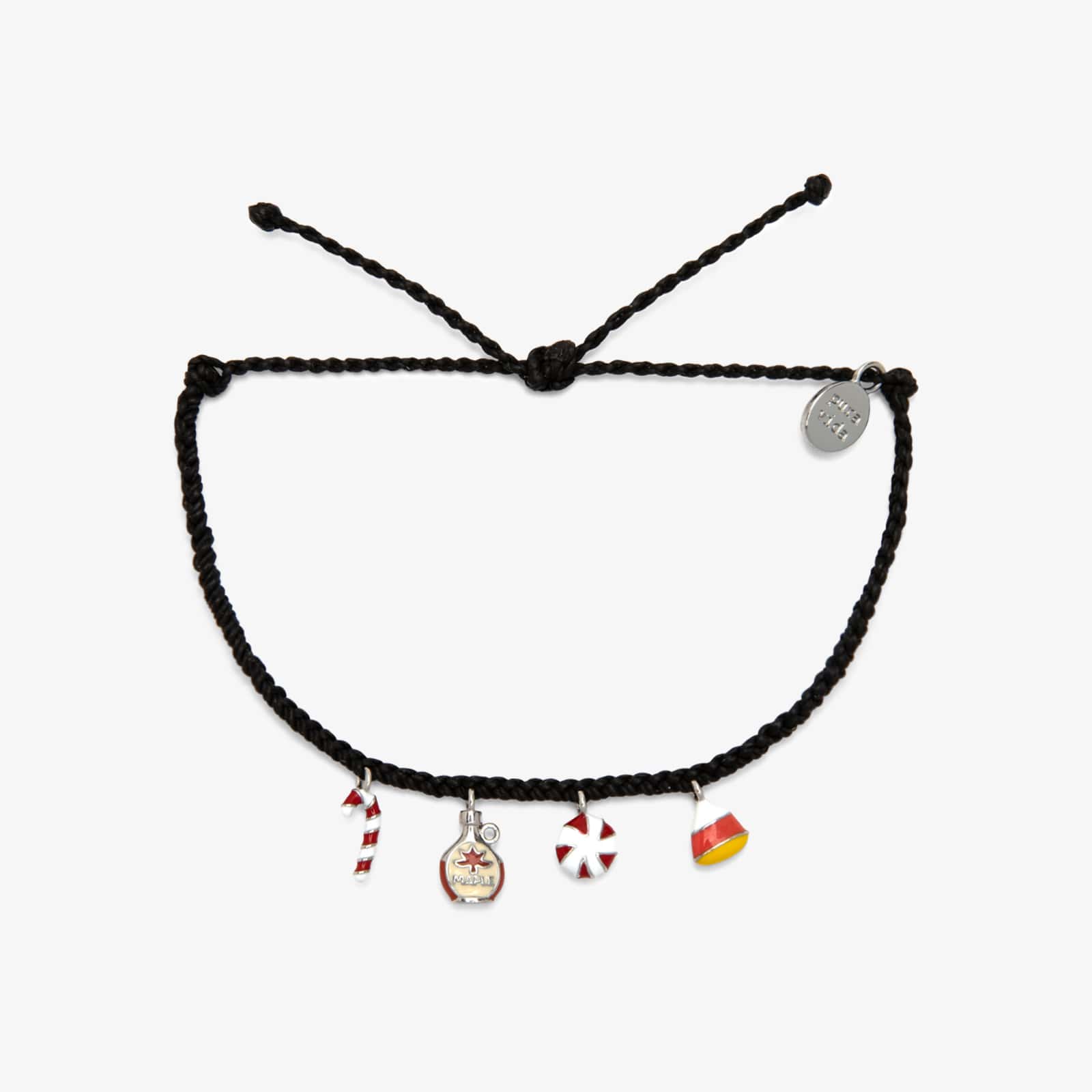 Silver Mexican Flag Circle Charm Braided Bracelet