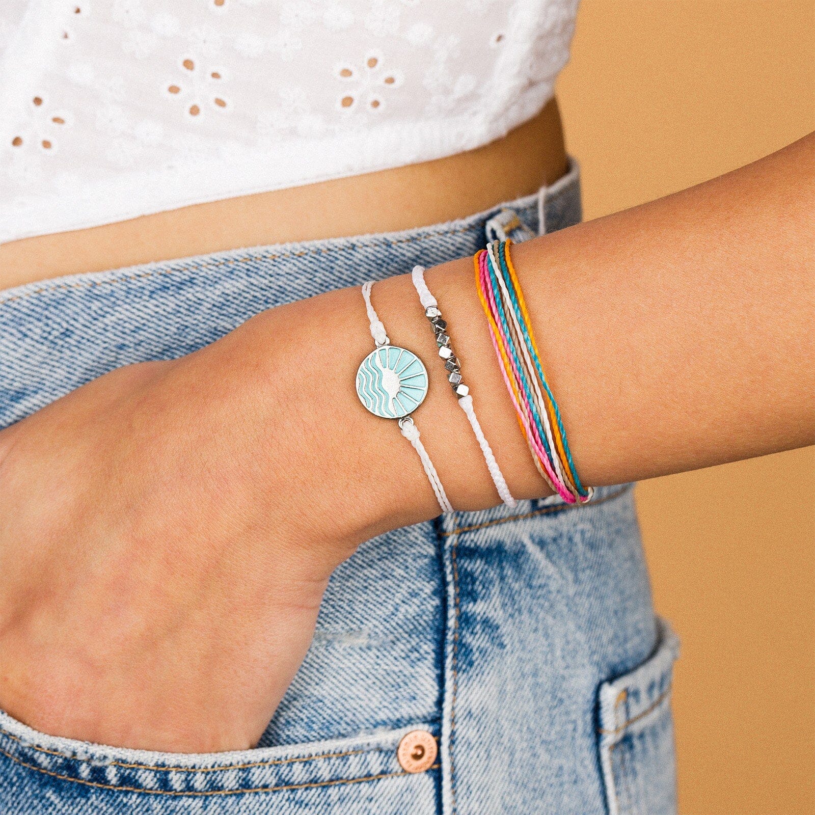 Pura Vida Bracelets Pack All Smiles & Happiness Bracelet Stack - Set of 3  Stackable Bracelets for Women, Summer Accessories & Cute Bracelets for Teen