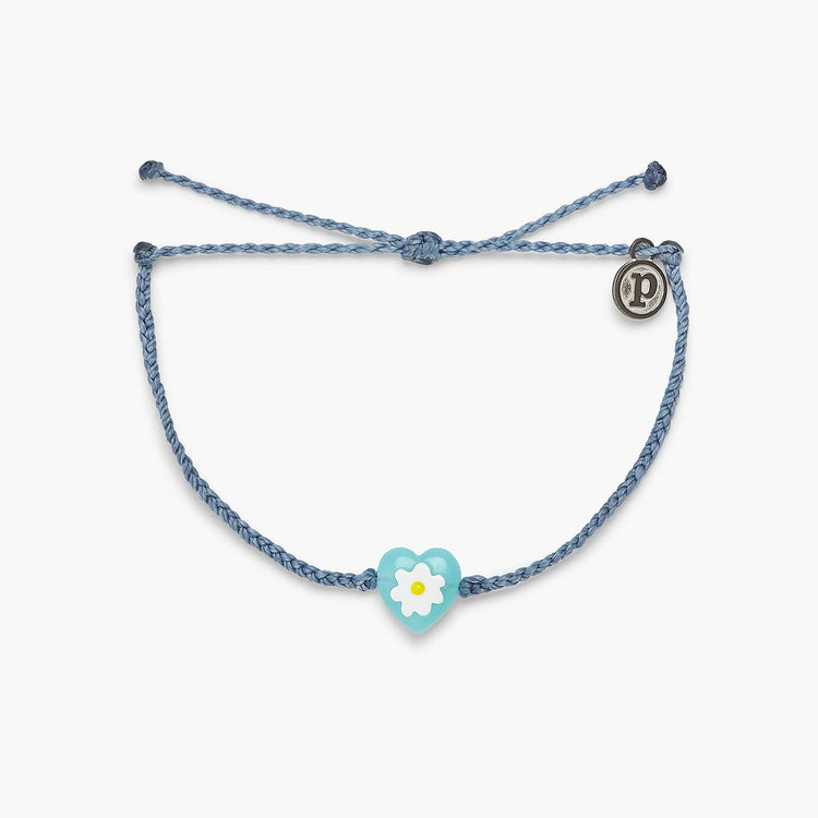 Daisy Heart Bead Charm Bracelet