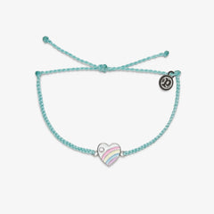 Pastel Vintage Heart Charm Bracelet