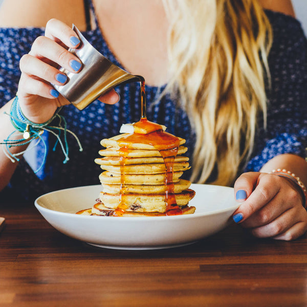 Homemade Buttermilk Pancakes stuffed with Nutella