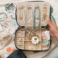 Large Taupe Tie Dye Jewelry Case
