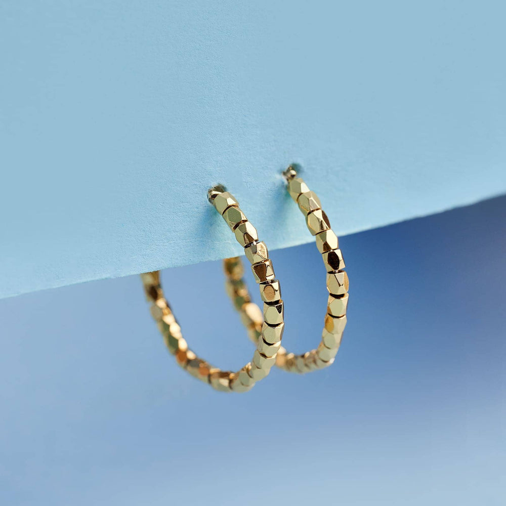 Diamond Cut Hoop Earrings 3