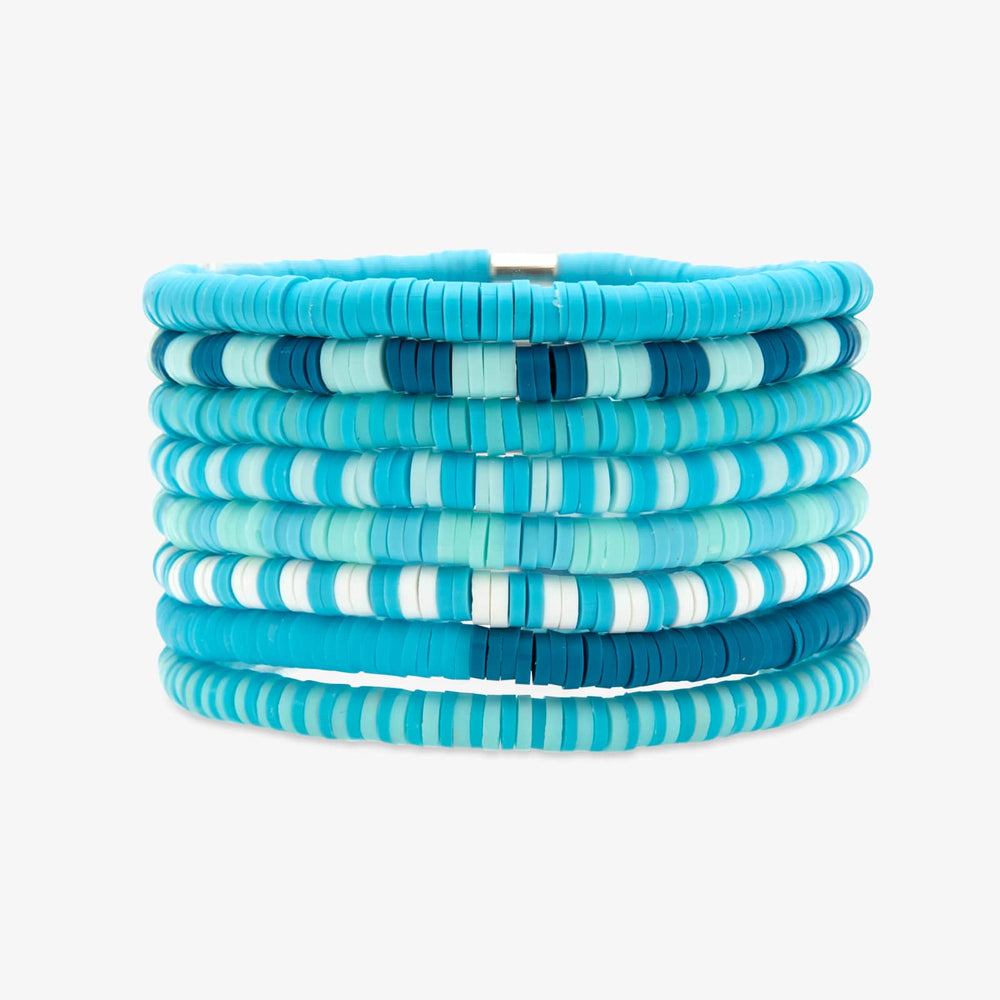 Blue Wave Stretch Bracelet Set of 8 1