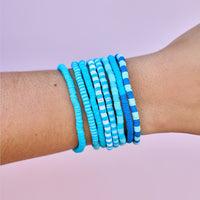 Blue Wave Stretch Bracelet Set of 8 Gallery Thumbnail