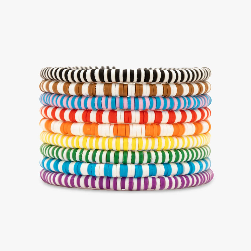 Rainbow Stretch Bracelet Set of 8 1