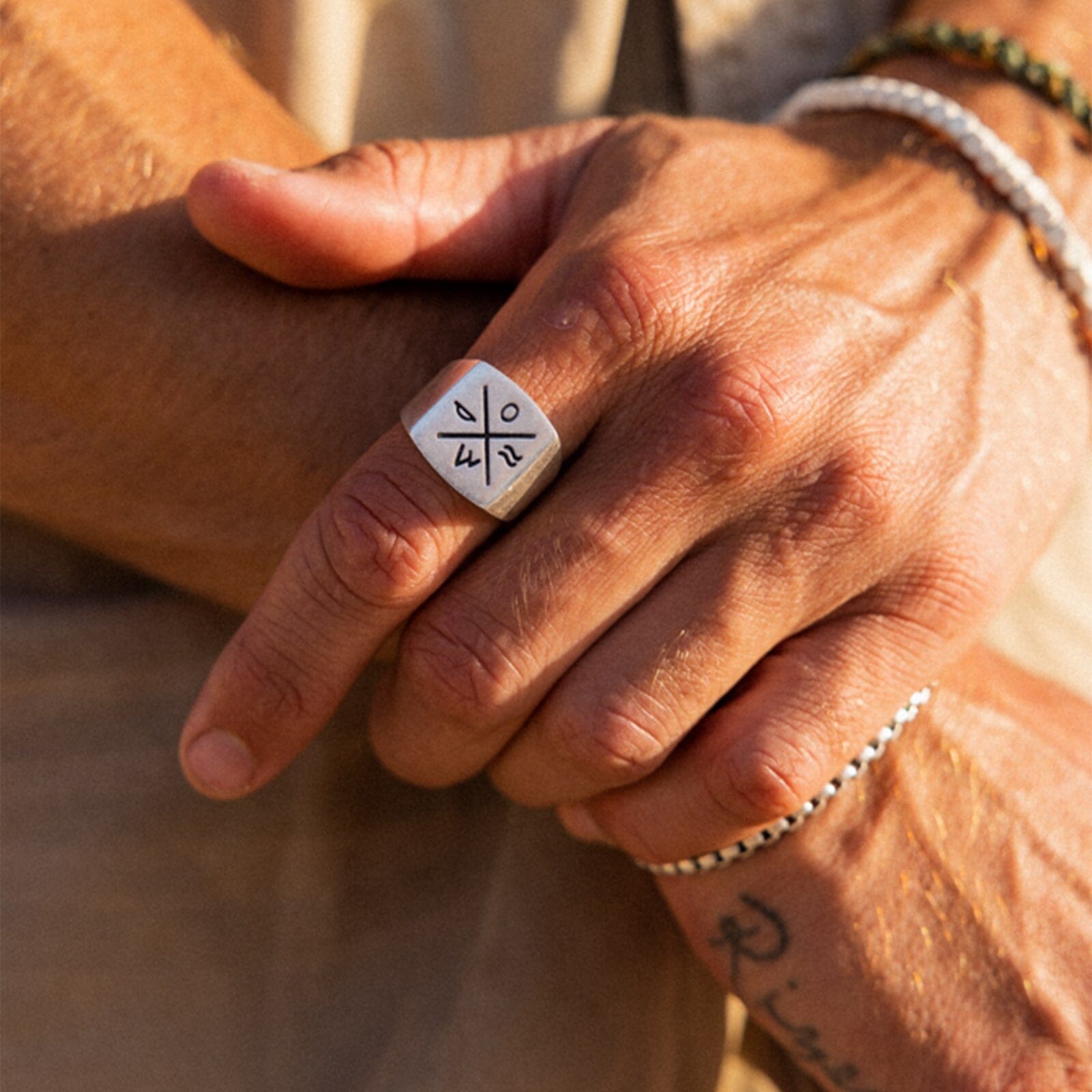 Silver signet deals ring men's