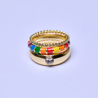 Rainbow Enamel Ring Stack Gallery Thumbnail