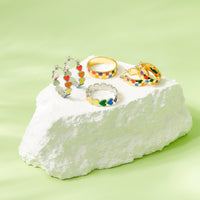 Rainbow Checkerboard Hoop Earrings Gallery Thumbnail