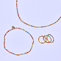 Rainbow Bead Stretch Anklet Gallery Thumbnail