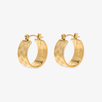 Gold Check Hoop Earrings Gallery Thumbnail