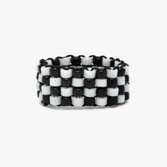 Checkerboard Bead Stretch Ring