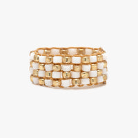 Checkerboard Bead Stretch Ring