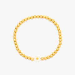 Daisy Gold Bead Stretch Bracelet