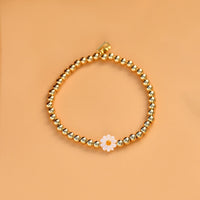 Daisy Gold Bead Stretch Bracelet Gallery Thumbnail