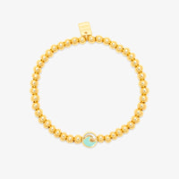 Enamel Wave Gold Bead Stretch Bracelet Gallery Thumbnail