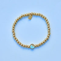 Enamel Wave Gold Bead Stretch Bracelet Gallery Thumbnail