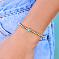 Enamel Wave Gold Bead Stretch Bracelet Gallery Thumbnail