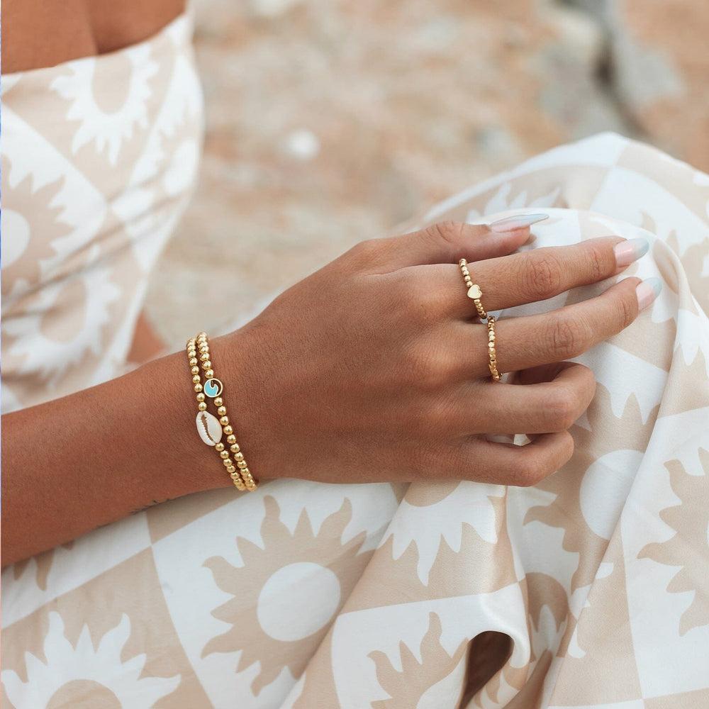 Enamel Wave Gold Bead Stretch Bracelet 3