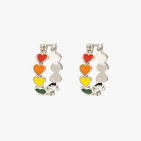 Love Enamel Heart Hoop Earrings Gallery Thumbnail