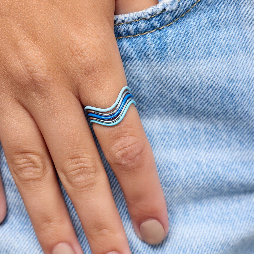 Wavy Enamel Ring Stack 2