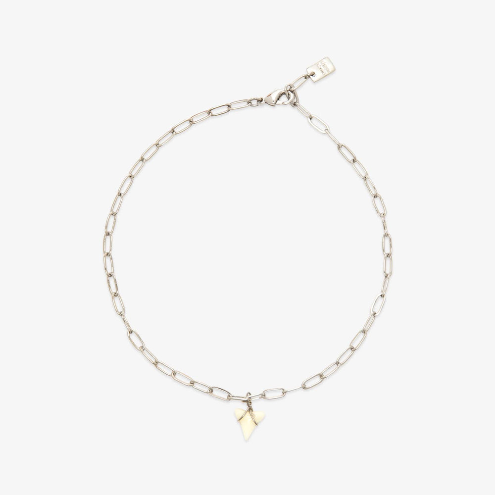 White Shark Tooth Chain Anklet 2