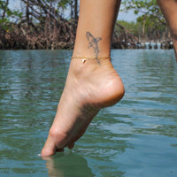 White Shark Tooth Chain Anklet Gallery Thumbnail