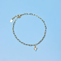 White Shark Tooth Chain Anklet Gallery Thumbnail