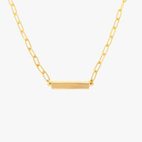 Engravable Paperclip Chain Bar Necklace