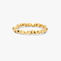 Faceted Gold Bead Stretch Ring