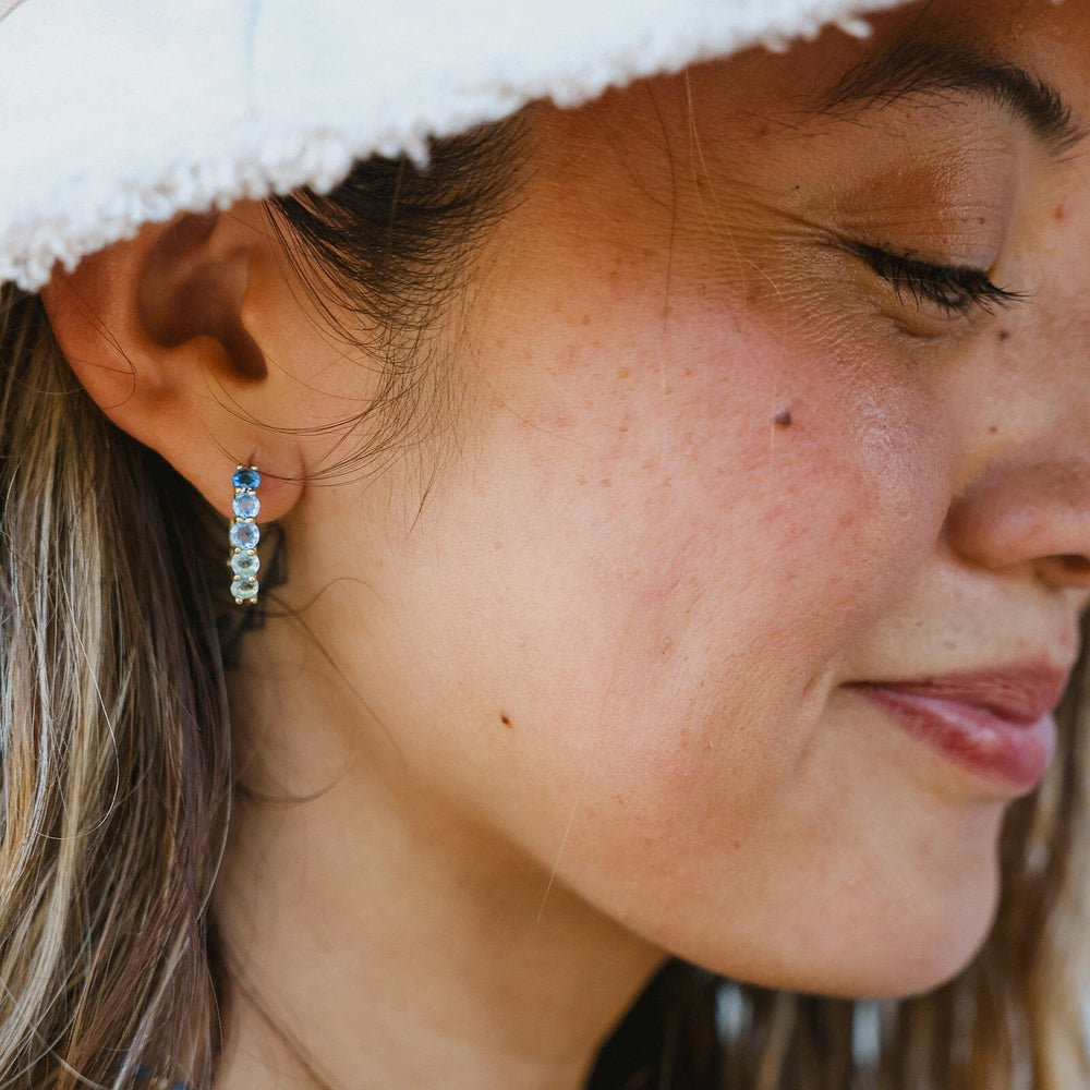 Surfrider Ombre Stone Hoop Earrings 3