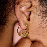 Surfrider Gold Wave Hoop Earrings Gallery Thumbnail