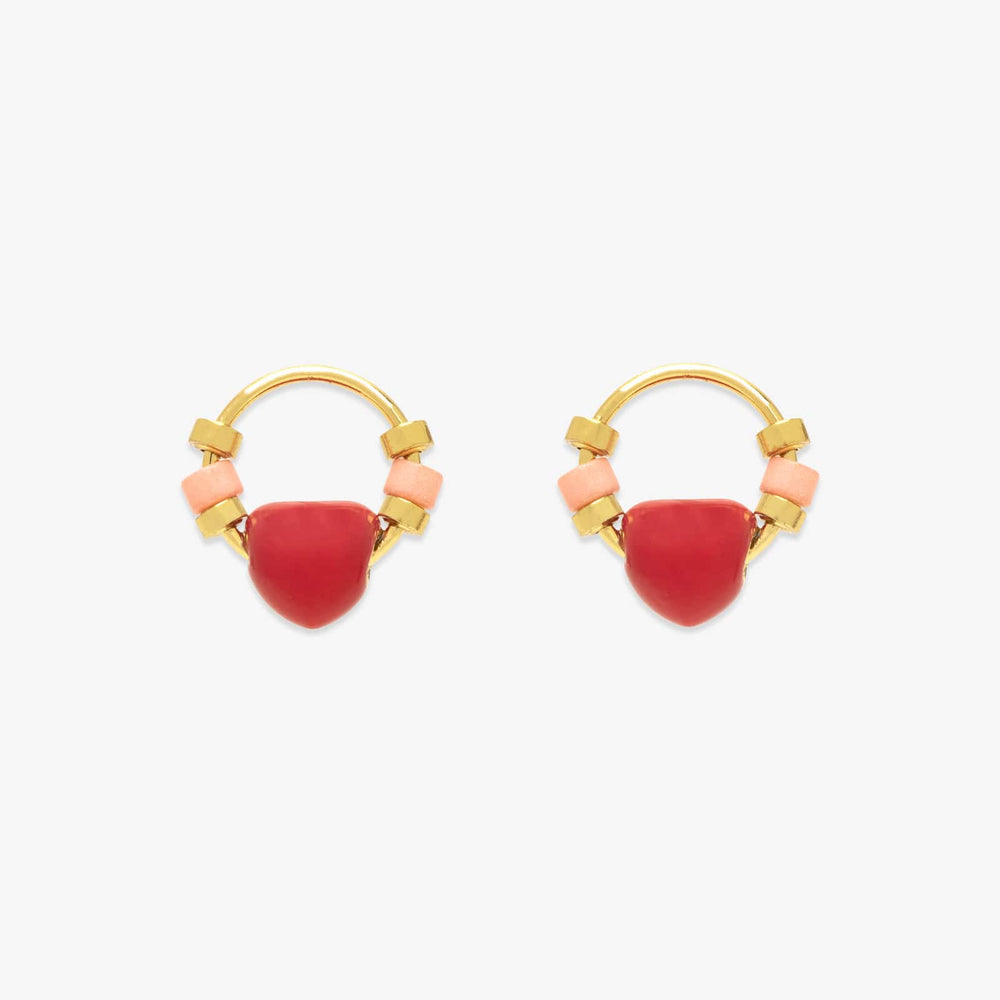 Heart Bead Stud Earrings 1