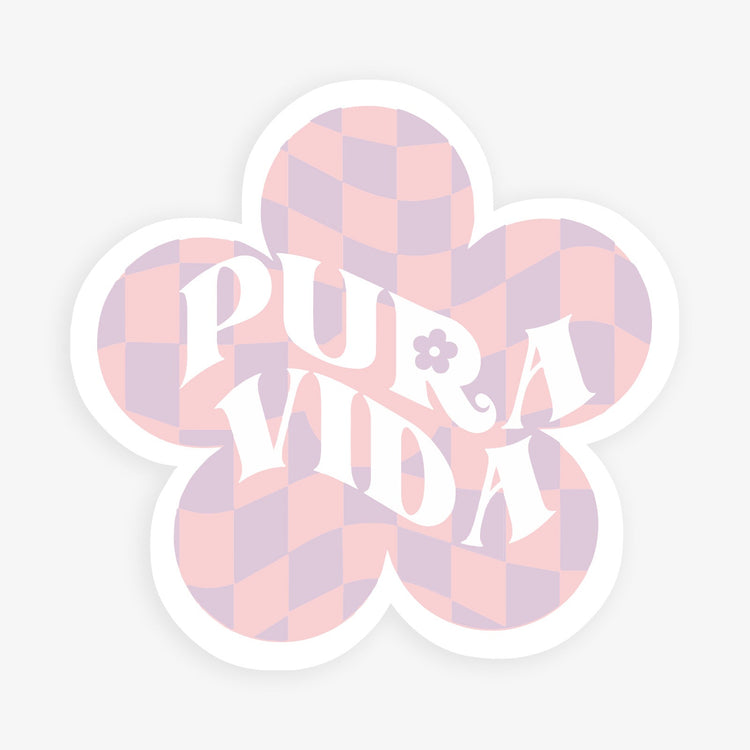 Checkered Flower Sticker