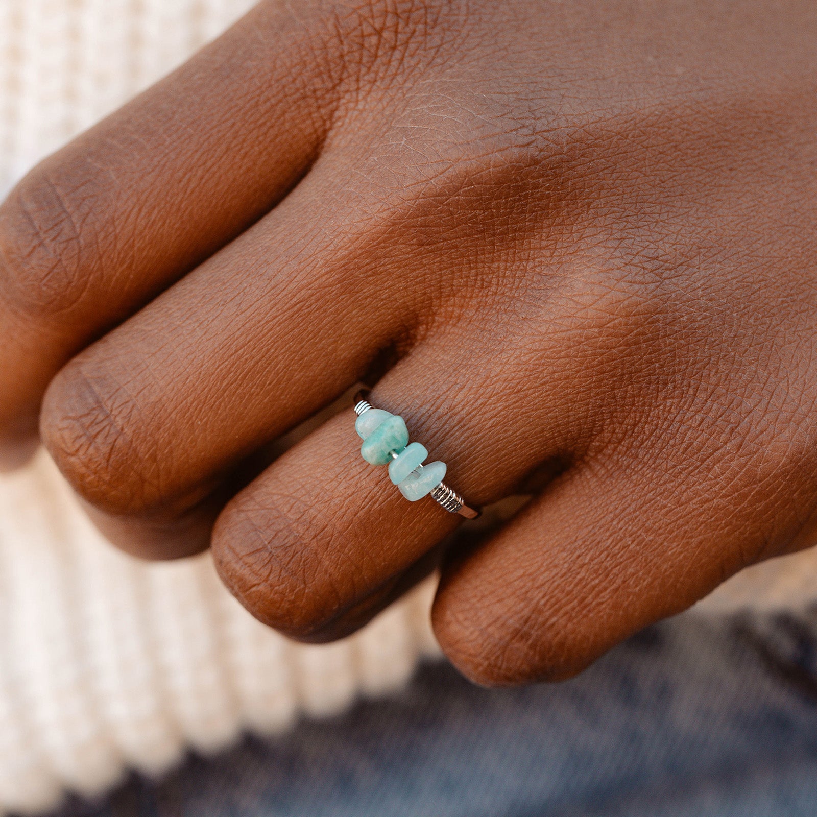 Wire wrapped hot sale stone rings