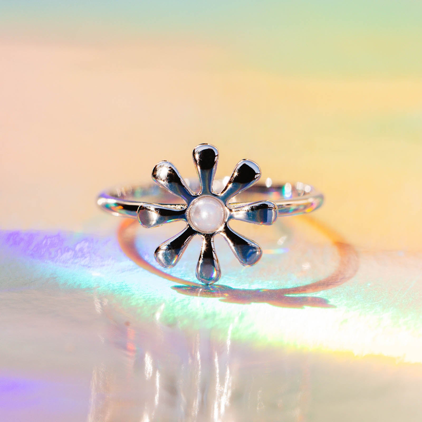 NEW Sterling Silver Flower shops Power Ring