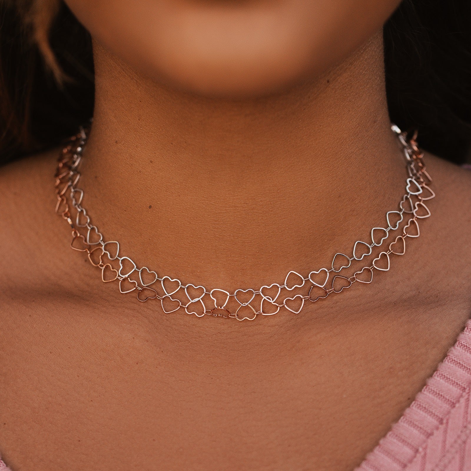 Heart choker sale silver