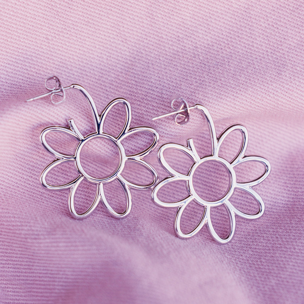 Oversized Daisy Hoop Earrings 4