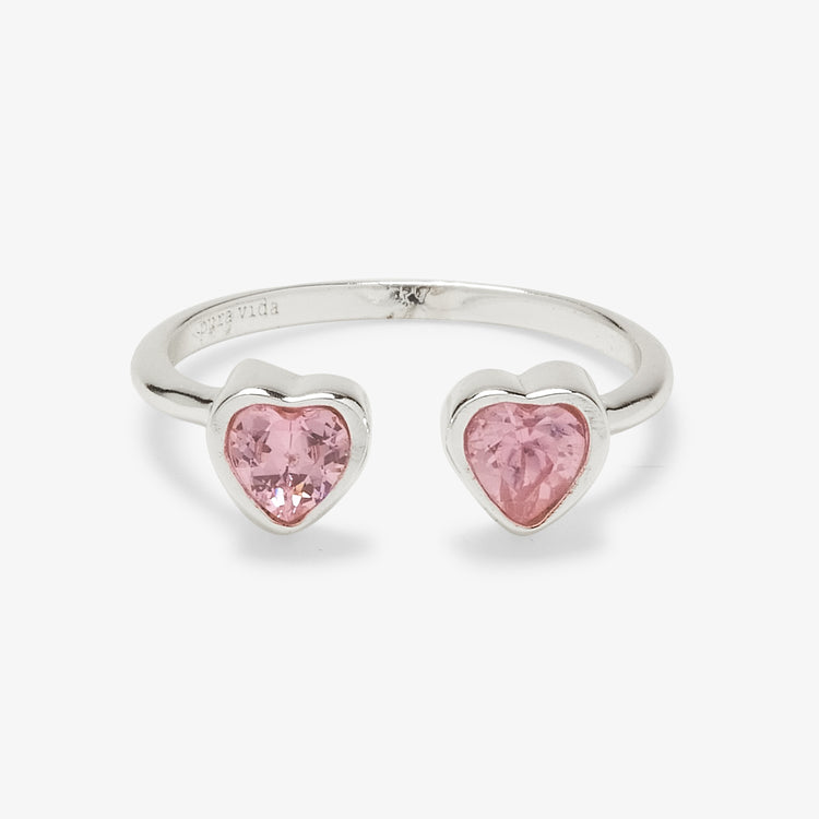 Twin Hearts Gemstone Ring