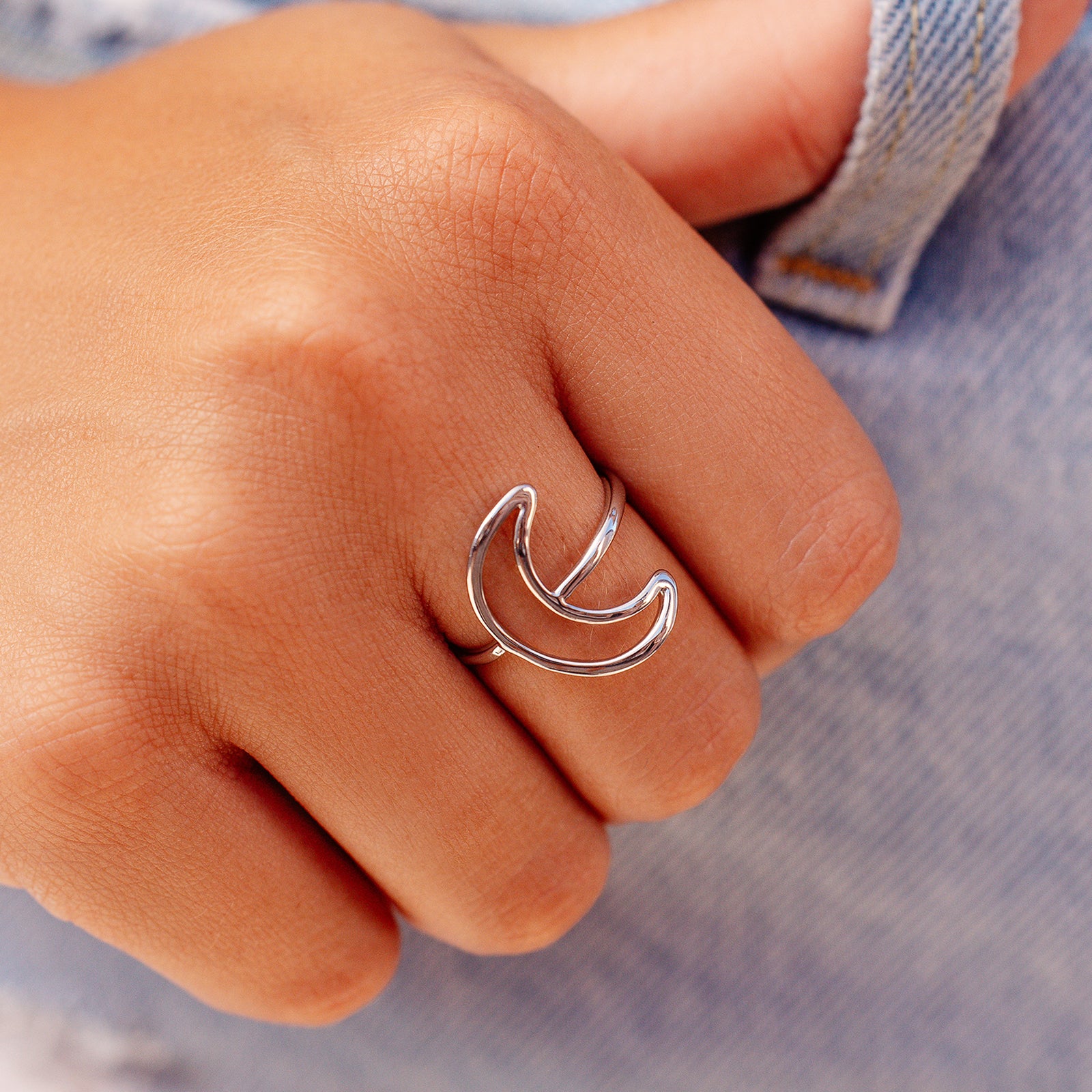 Crescent on sale moon ring