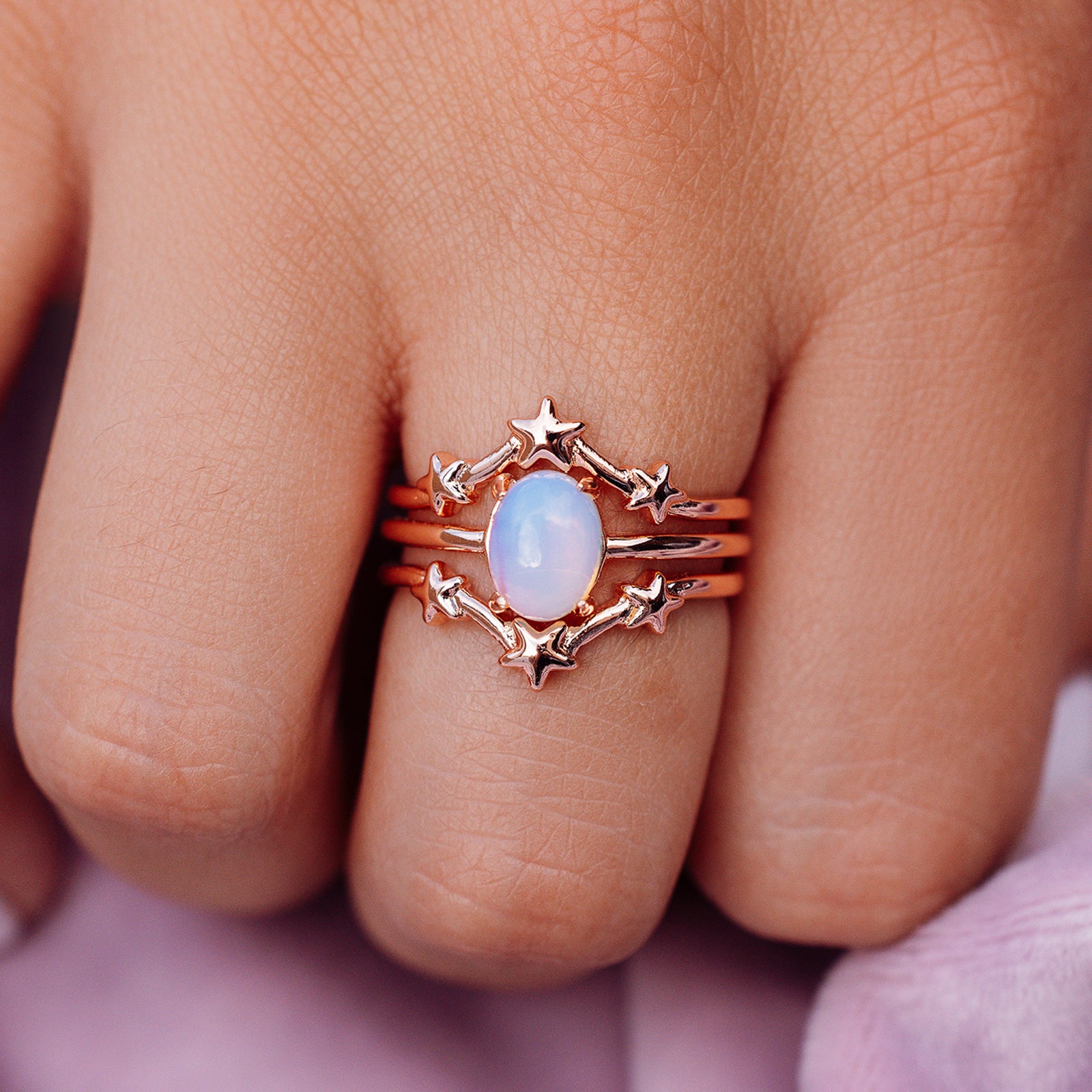 Star moonstone deals ring