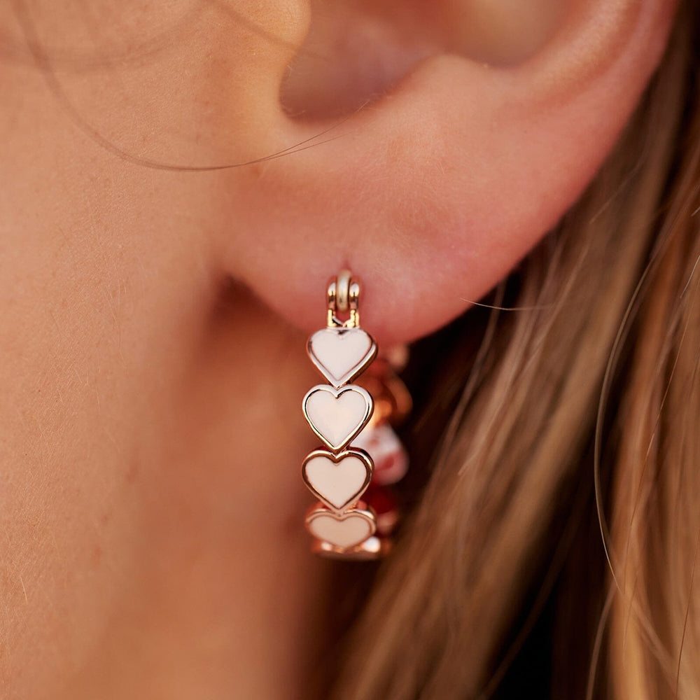 Pink Heart Dangle Earrings Valentines Day Gift I Love You Earrings