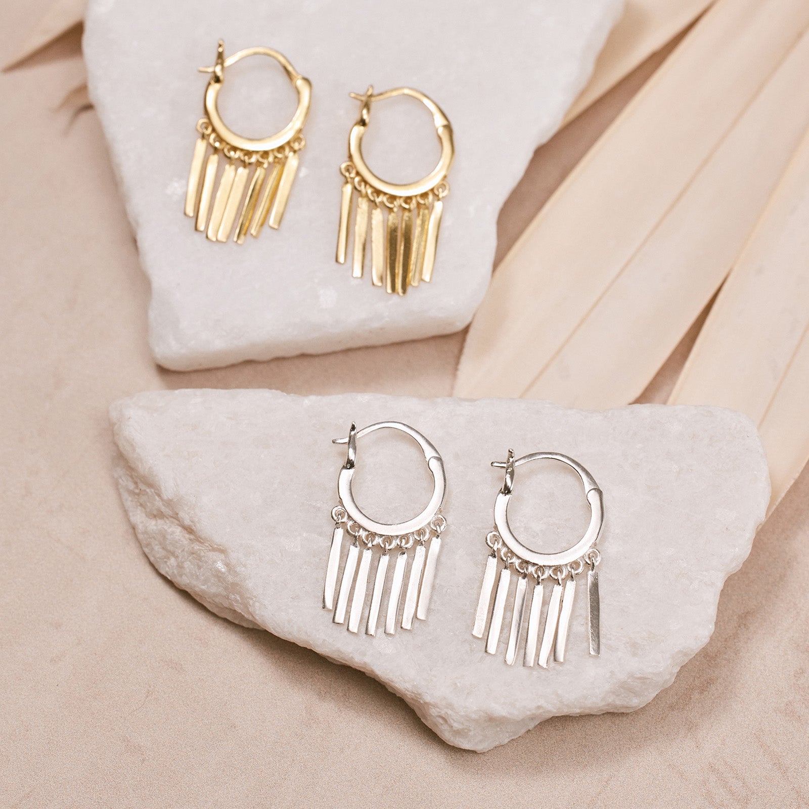 medium pave fringe hoops – Twigs