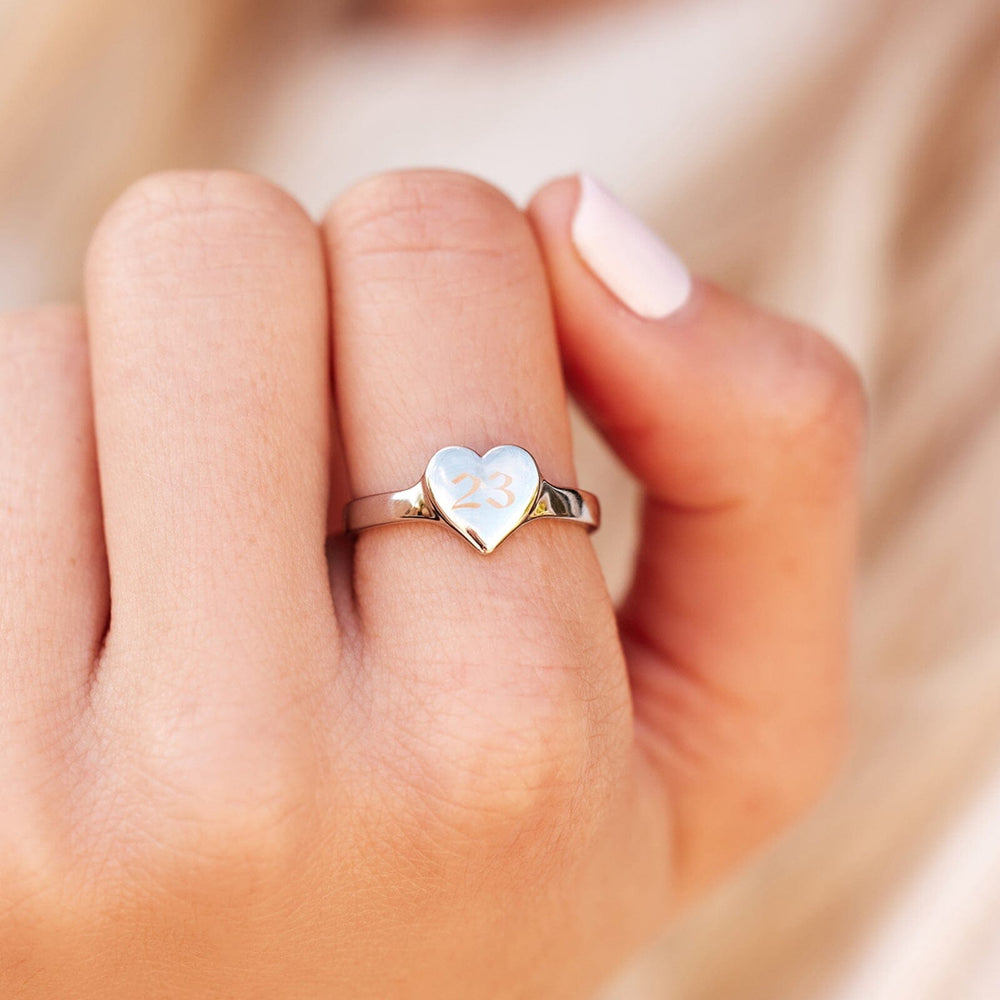 Stone & Enamel Heart Ring | Gold Metal | Cute Friendship, Best Friend & Couple Promise Rings for Girls, Women, or Girlfriend | Puravida