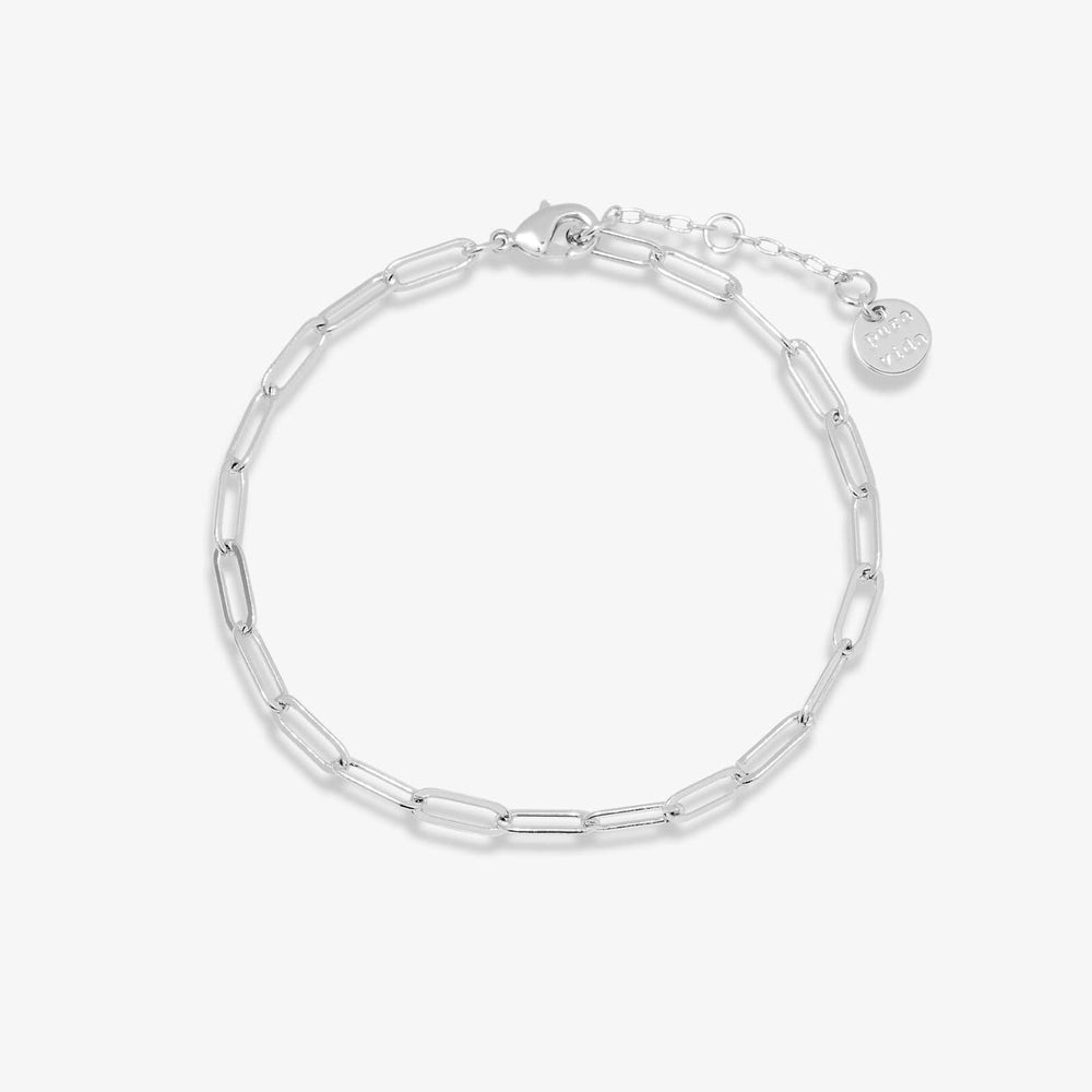 Initial Charm Square Chain Bracelets *Choose Your Letter* - SILVER