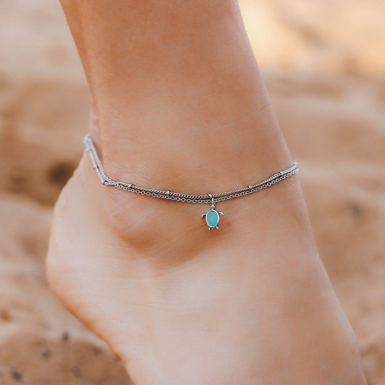 Double Chain Turtle Anklet