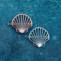 Rose Gold Clam Shell Hair Barrette Gallery Thumbnail