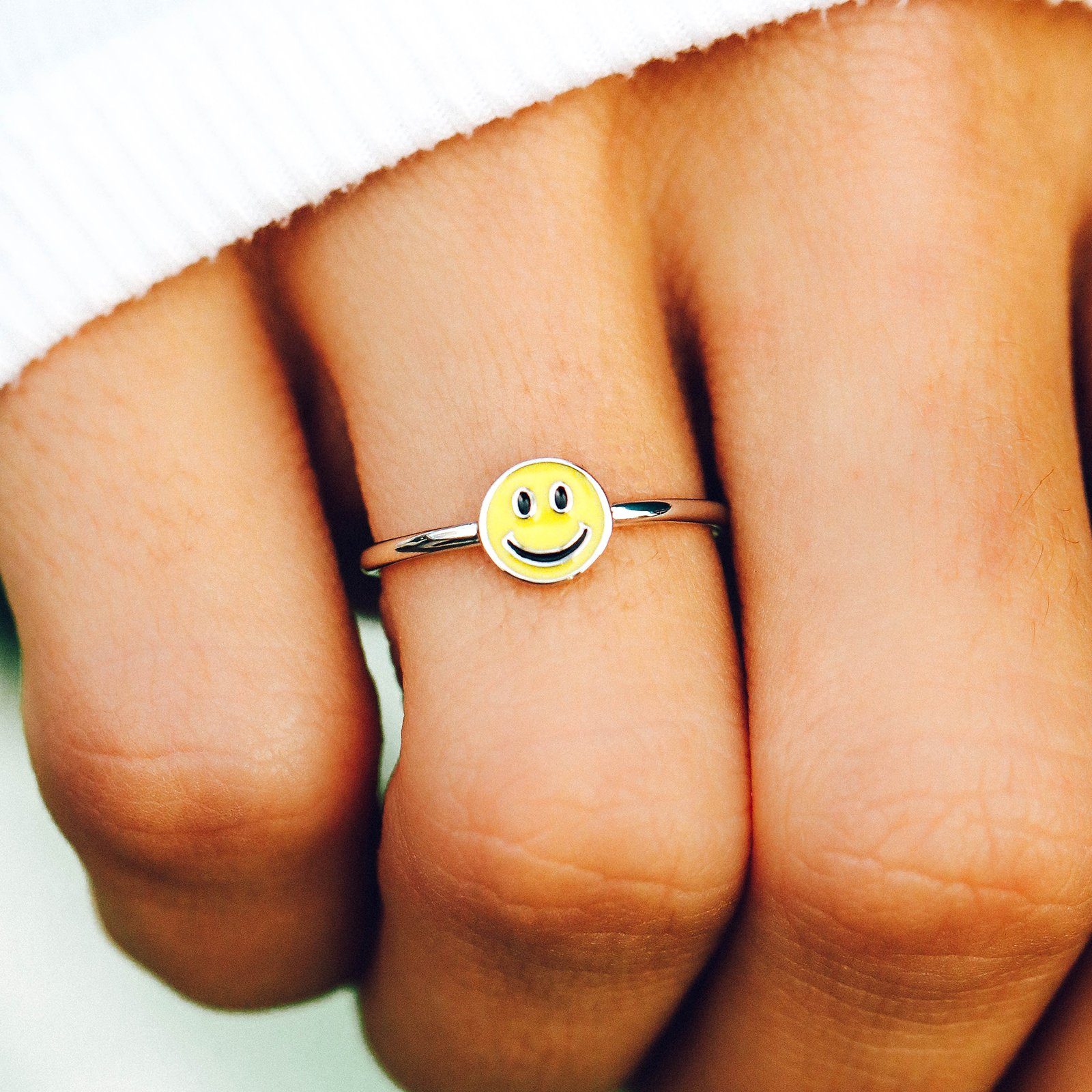 Gold smiley sales face ring